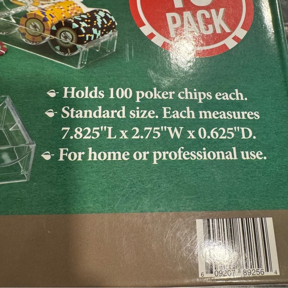 NEW 10 Pack Of Acrylic Poker Chip Trays - Picture 3 of 3